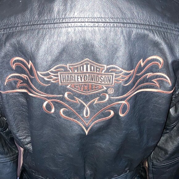 Vintage Authentic Harley Davidson Leather Biker Moto Jacket Fall Riding Size M - Picture 6 of 16